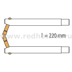 Электрод угловой L=220 мм / 20 град. для клещей HAMMER DDT (комплект)